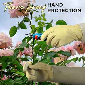 Guantes de jardinería de cuero de poda de rosas para hombres y mujeres, protección de antebrazo a prueba de espinas, empuñaduras de mano, regalos de jardinería para jardineros - Product Image 4