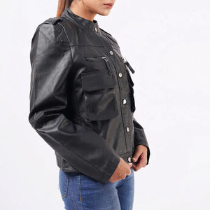 Diseñe su propia chaqueta de cuero de moda Chaqueta de cuero de mujer genuina de alta calidad al mejor precio Chaqueta de cuero - Product Image 2