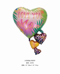 Happy mother's Day Party Balloons Photo props decorazione favore <span class=keywords><strong>con</strong></span> Bouquet di fiori cuori Design Foil Mylar Balloons garland - Product Image 3