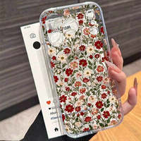 Casing Ponsel Seni Unik TPU+PC Anti Benturan Desain Bunga Pelindung Kamera Hiasan Cetakan A53 11Pro 11 Pro Max Z Flip