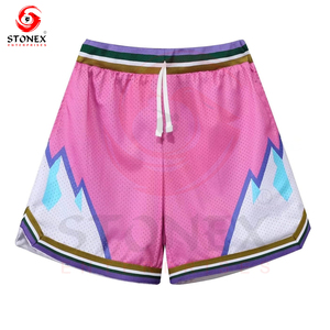 Pantalones cortos elásticos con cordón informales de verano para hombre al por mayor tela de punto de lona de poliéster y LICRA transpirable de secado rápido - Product Image 1