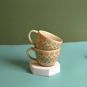 Juego de 2 Tazas de Té de Porcelana Estilo Nórdico en Color Beige Gardenia, Aptas para Lavavajillas y Microondas, Regalo - Product Image 5