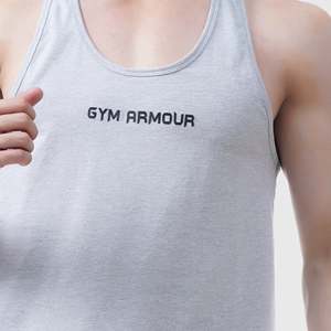 Camiseta sin mangas para hombre Heather Grey Pro Grip, transpirable, para fitness, con capucha, de algodón y elastano, color liso, diseño estampado, talla XL, informal, para verano. - Product Image 4