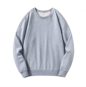 Sudadera de Mujer con Cuello Redondo, Negra, de Felpa, Poliéster/Algodón, Tejido de Punto, Color Sólido, Transpirable, Manga Abullonada, Corte Regular, Informal, para Otoño - Product Image 2