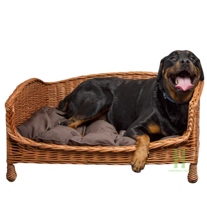 Lit pour animaux de compagnie en rotin moderne Maison pour chien noire Variété de tailles Lit pour chien haut de gamme Personnaliser Logo et emballage au Vietnam - Product Image 3