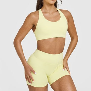 Service OEM : Ensemble décontracté 2 pièces pour femme, composé d'un débardeur court moulant et d'un short, avec logo personnalisé - Product Image 4