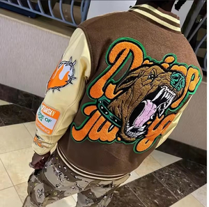 Vente en gros fabricant de streetwear Letterman personnalisé veste universitaire grande taille homme hiver vintage école collège vestes manteau pour hommes - Product Image 4