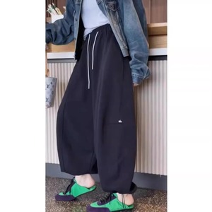 Pantalones de pierna ancha para Mujer de Nueva moda de otoño e invierno, pantalones holgados de cintura alta con estampado de rayas - Product Image 6