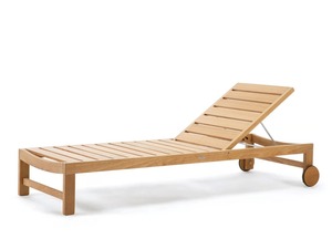 Chaise longue moderne en bois pour hôtel Lit en teck naturel Chaise longue rembourrée Meubles pour jardin Villa Chambre à coucher Salon - Product Image 3