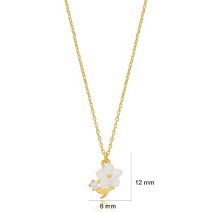 Collier Pendentif Charme Fleur Minimaliste Mignon Collection Bijoux d'Été Faits Main Turcs en Argent Sterling 925 - Product Image 3
