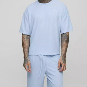 Venta al por mayor personalizado de los hombres de gran tamaño con textura pantalones cortos chándales de calidad superior transpirable ropa casual pulóver chándales para hombres - Product Image 1