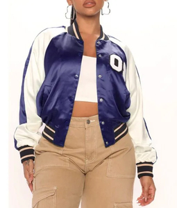 Veste bomber en satin personnalisée, brodée, en nylon coupe-vent et imperméable, vente en gros OEM pour hommes - Product Image 2