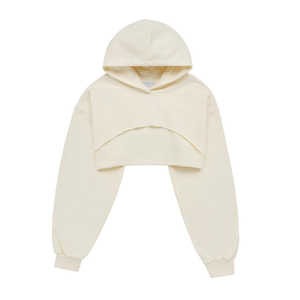 2024 en ligne en gros personnalisé broder manches sweat à capuche court sweats coton survêtement sweat à capuche de sport pour les femmes - Product Image 1