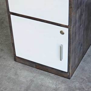 Stainless Steel Desk Side Cabinet 40x60x73cm Rubber Wood Office Organizer TCN68052 for Living Room Use - Product Image 5