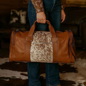 Bolsa de Viaje de Cuero Genuino con Pelo de Vaca, Moderna y de Lujo, Multifuncional, Ligera, Hecha a Mano, LHDB-0078 - Product Image 6