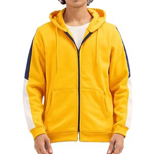 Sweats à capuche unisexes à fermeture éclair personnalisés 100% coton polaire taille confortable motif solide Logo respirant conception 400gsm tissu doux pour hommes - Product Image 1