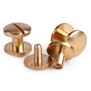 Remache de Latón con Cabeza Plana y Ranura de Acero Inoxidable para Artesanía en Cuero - Product Image 1