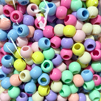 Manik-manik Akrilik Padat DIY 500g 8mm-16mm dengan Lubang Lebih Besar untuk Pembuatan Perhiasan DIY, Kalung, Gelang, dan Proyek Seni