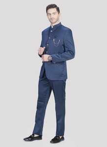 Costume deux pièces bleu paon classique de qualité d'exportation pour les demoiselles d'honneur et les fêtes, personnalisation en gros disponible au prix d'exportation - Product Image 4