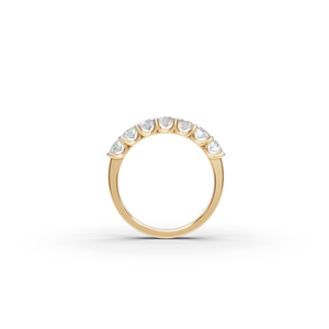 Anillo de Diamantes Cultivados en Laboratorio de 1.00 Ct, Siete Piedras, Oro Amarillo, Corte Cojín, Esmeralda, Pera, VS, Certificado IGI, Apto para Compromiso - Product Image 4