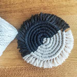 Posavasos bohemios de macramé para bebidas, posavasos multicolores con posavasos redondos hechos a mano de algodón para mesa de escritorio, cocina, decoración de oficina - Product Image 5