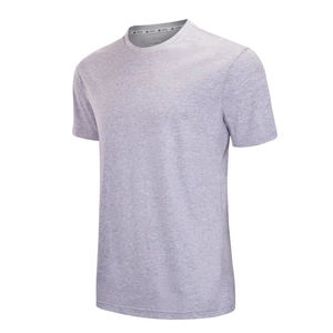 T-shirt en coton pour hommes de haute qualité maillot à manches courtes surdimensionné personnalisé col rond logo solide impression légère et respirante - Product Image 1