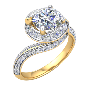 Anillo clásico elegante de oro de 14 quilates para mujer con 1.33Cts VS Clarity Lab Grown EF Color Diamond Jewelry para compromiso boda o regalo - Product Image 1