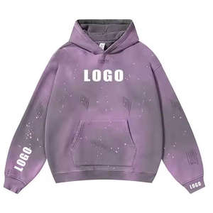 Sudadera con Capucha Personalizada OEM para Hombre, Lavado Ácido, 100% Poliéster, Color Sólido, Sudadera Extra Grande de Alta Calidad al por Mayor - Product Image 2