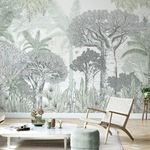 Personnalisé forêt singe <span class=keywords><strong>visage</strong></span> demi-arbre <span class=keywords><strong>papier</strong></span> <span class=keywords><strong>peint</strong></span> Stickers muraux étanche pour salon canapé TV salle d'étude murs - Product Image 1