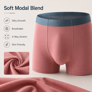 Ropa interior personalizada Loggo para hombre al por mayor 100S, tela modal, archivo interior antibacteriano, ropa interior novedosa de moda de doble capa para hombre - Product Image 3
