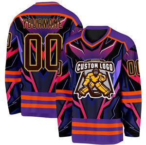 Customized Heat-Transfer Printed Adult Hockey Jersey 100% Polyester Anti-Bacterial & Quick Dry Breathable Comfortable - Product Image 6