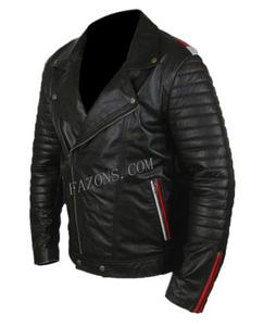 Chaqueta de Motociclista Clásica Acolchada de Cuero para Hombre, Chaqueta de Motociclista Informal de Moda, Chaqueta de Motociclista de Carreras de Cuero Genuino Real OEM - Product Image 5