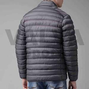 La chaqueta de burbujas de lona transpirable personalizada más vendida para hombre estilo de invierno con cuello levantado y posición frontal del logotipo - Product Image 4