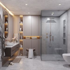 Meuble-lavabo de salle de bain résistant à l'humidité pour maisons de vacances à Chypre, Malte, Grèce et villas insulaires - Product Image 3
