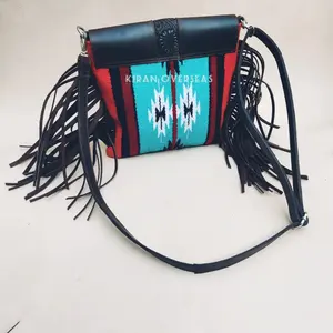 Sac à main en cuir de vache à franges et franges - Product Image 3