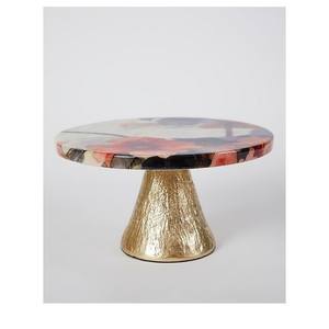 Bol de service de fruits en marbre de meilleure qualité de Style nordique à vendre bol en marbre fabriqué à la main le plus vendu avec base en bois - Product Image 4