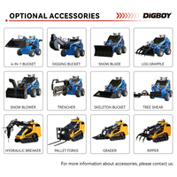 Mini-chargeuse compacte Yanmar avec moteur certifié EPA/EUR5, capacité de levage de 1200 kg, poids de la machine de 350 kg, grappin à bois robuste et roulement moteur.