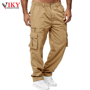 Pantalones Cargo Tasa al por mayor Múltiples bolsillos Algodón Cintura elástica completa Botón Fly Cargo Pantalones POR VIKY INDUSTRIES - Product Image 2