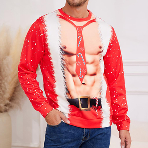 Sudaderas de Cuello Redondo Personalizadas con Diseño Navideño Estampado, 100% Algodón, Felpa Gruesa, Corte Regular, Logotipo Personalizado, Serigrafía para Hombre - Product Image 5