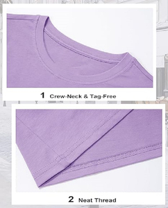 Conception OEM personnalisée 100% coton, couleur violet clair, manches courtes, col en O, t-shirt promotionnel grande taille pour femmes du Bangladesh - Product Image 5