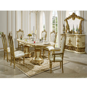 ชุดโต๊ะอาหารและเก้าอี้แกะสลักสไตล์โรมาเนีย เฟอร์นิเจอร์ห้องอาหารดีไซน์หรูหรา ขายส่งเฟอร์นิเจอร์แกะสลักสำหรับห้องอาหาร - Product Image 1