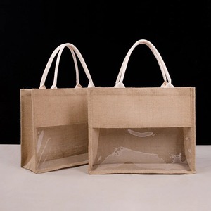 Sac fourre-tout transparent en jute sacs à provisions visuels personnalisés grande capacité faveur de mariage fête retour idée cadeau événement cadeaux - Product Image 4