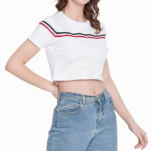 Camiseta Corta para Mujer, Diseño de Moda, Informal, Veraniega, Transpirable, Ligera, Cómoda - Product Image 3