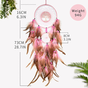 <span class=keywords><strong>Attrape</strong></span>-rêves indien <span class=keywords><strong>en</strong></span> plumes, pierres de cristal colorées, carillon éolien tissé à la main, artisanat créatif, produit fini - Product Image 6