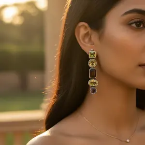 Pendientes de Plata 925 con Piedras Preciosas para Mujer, Estilo Clásico Religioso de Moda, Material Oro Rosa, Joyería Perfecta para Regalo de Fiesta - Product Image 2