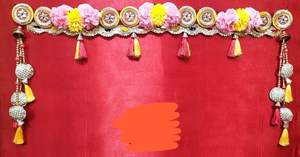 Vente en gros de tentures murales brodées en gujaratri Bandarwal Toran Tentures de porte idéales pour les décors de Diwali et de festivals - Product Image 4