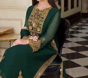 Haute qualité femmes cousues et non cousues fantaisie fête porter Saree à vendre lourde broderie conception mariage fête Saree - Product Image 6