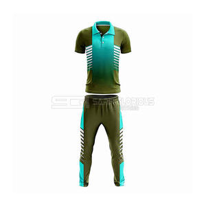 Uniforme de Cricket Verde y Blanco para Niños y Hombres, Conjunto Transpirable con Logotipo Impreso en Tela Sublimada, Uniformes de Cricket Transpirables Personalizados - Product Image 1