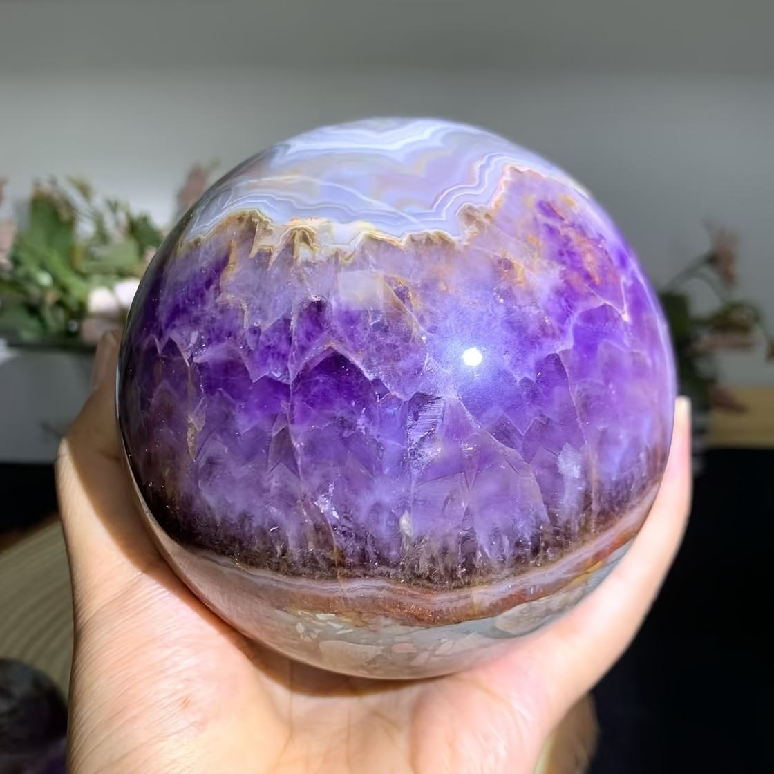 ลูกแก้วอาเกตลูกไม้ อเมทิสต์สีม่วง