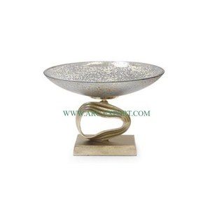 Bols à fruits et aliments plaqués or avec plateau en marbre, décoration de table de grande taille de la meilleure qualité, bols de décoration intérieure - Product Image 5